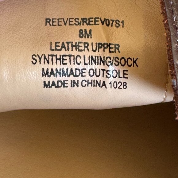 Steve Madden Reeves Brown Genuine Leather Gold Hardware Sling Back Loafer Size 8 - Picture 13 of 14